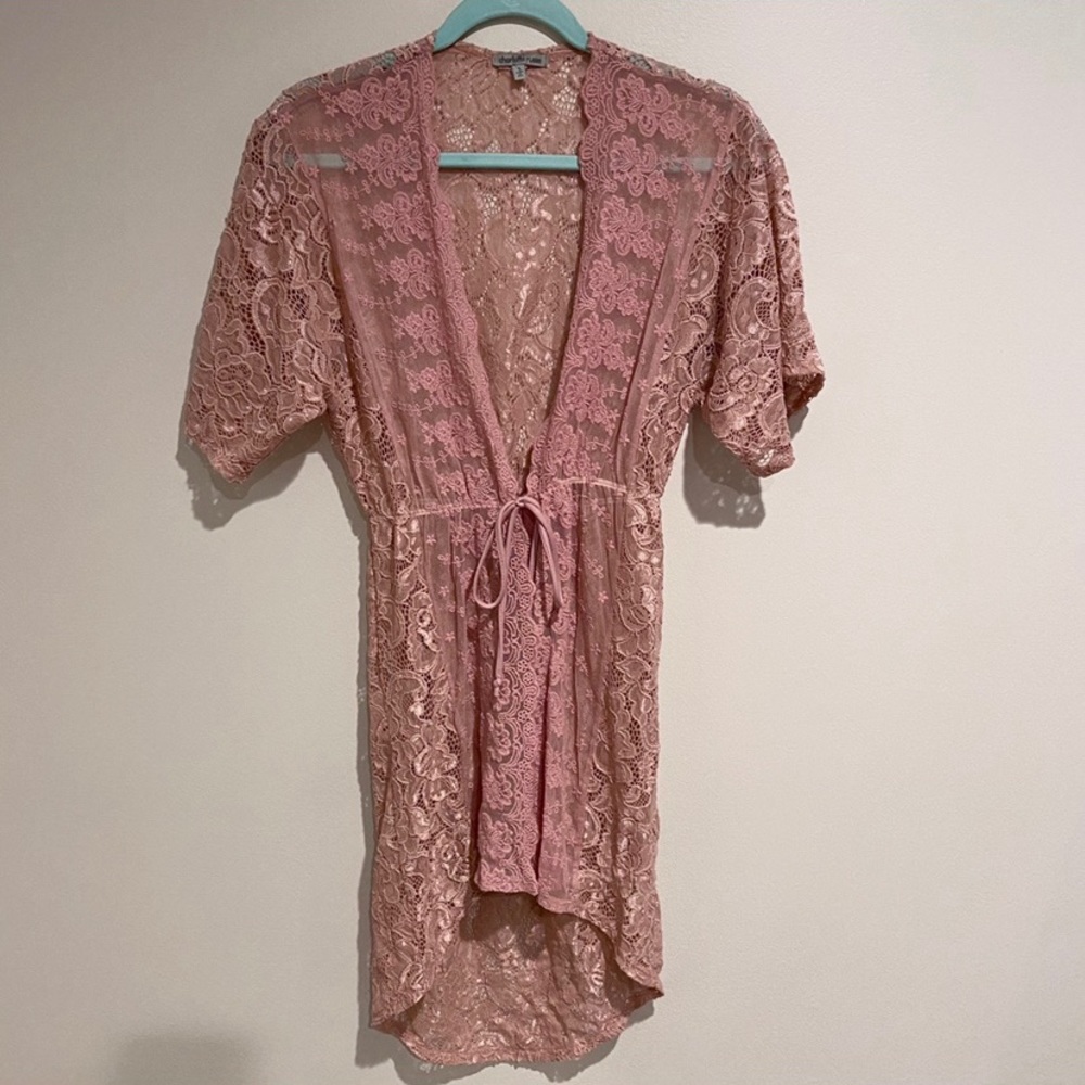 Pink Lace Robe / Cardigan - Picture 3 of 4